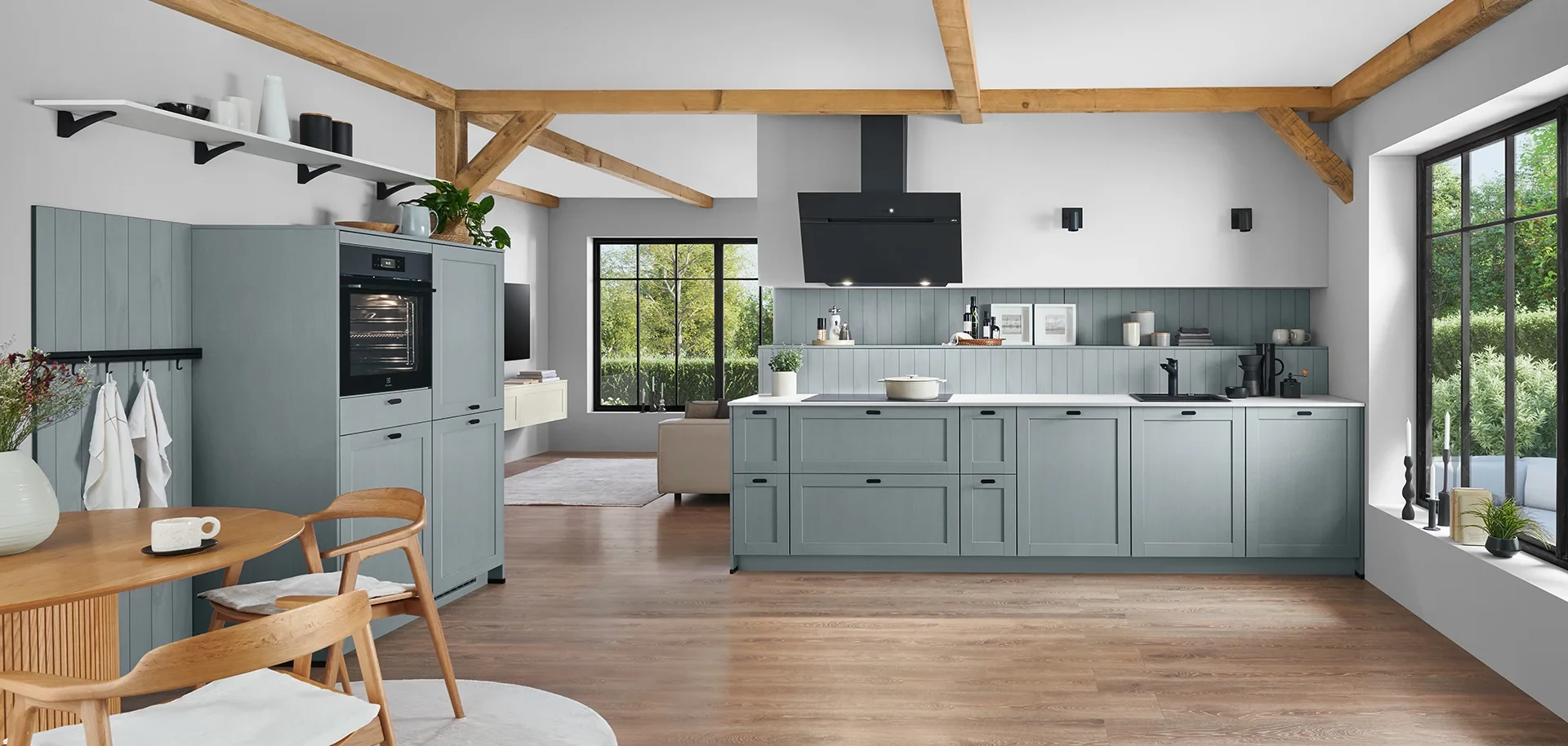 nobilia: Landhausküche in Graublau